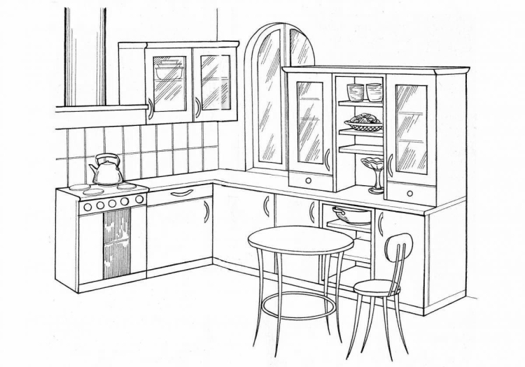 Кухонный гарнитур рисунок