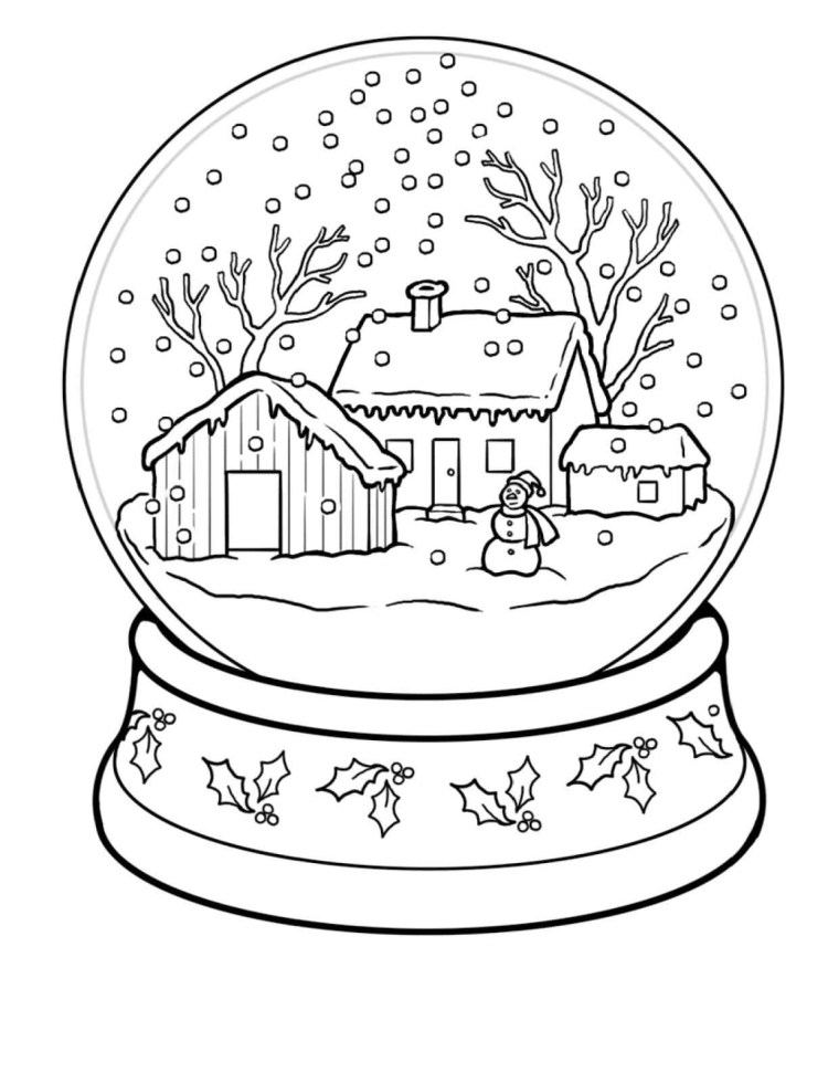 Раскраска Новогодние шары и снежинки распечатать или скачать