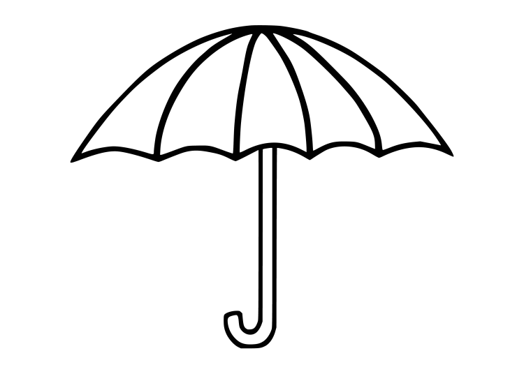 Зонтик картинка раскраска