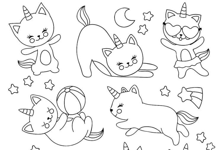 Раскраска маленькие котята – Математические картинки