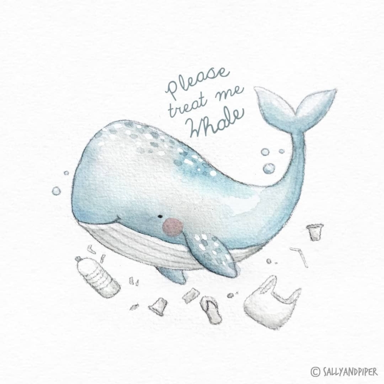 Милый кит рисунок