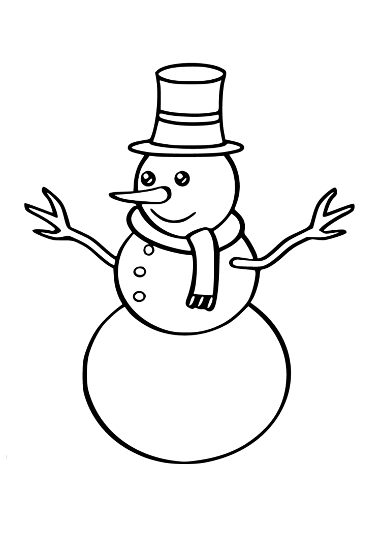 Черно белый снеговик рисунок