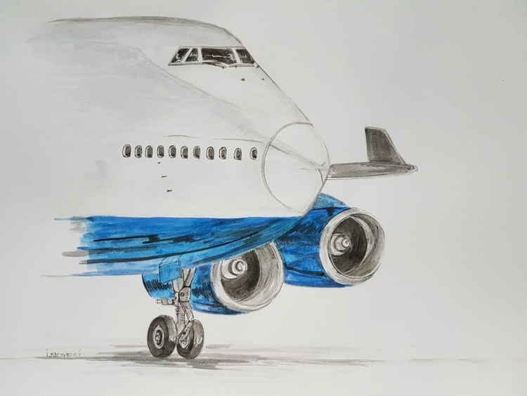 Как нарисовать самолет на 9 мая карандашами поэтапно