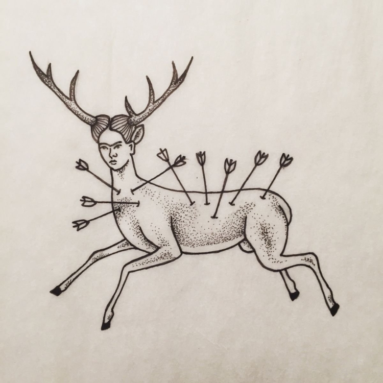 Рисунки карандашом олень