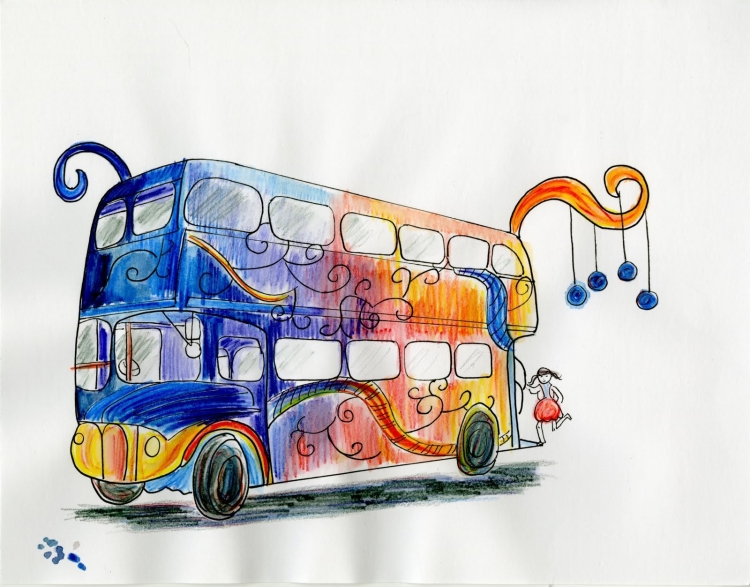 Красивый автобус рисунок