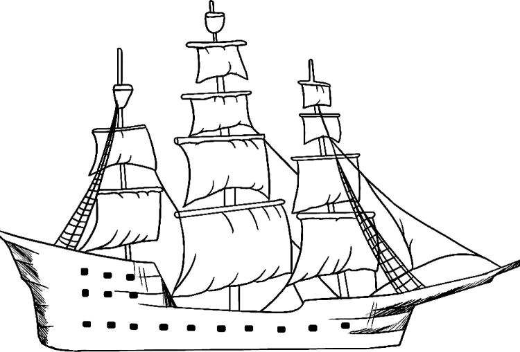 Картинка корабль раскраска