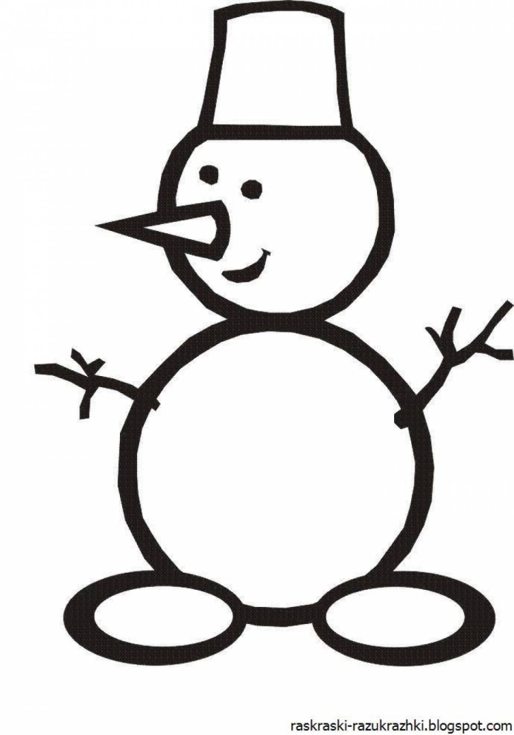 Раскраски снеговик скачать и распечатать бесплатно