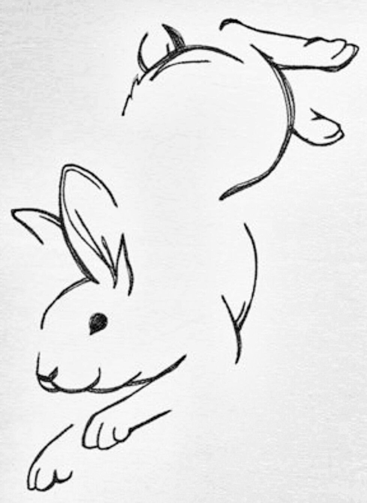 Заяц боком рисунок