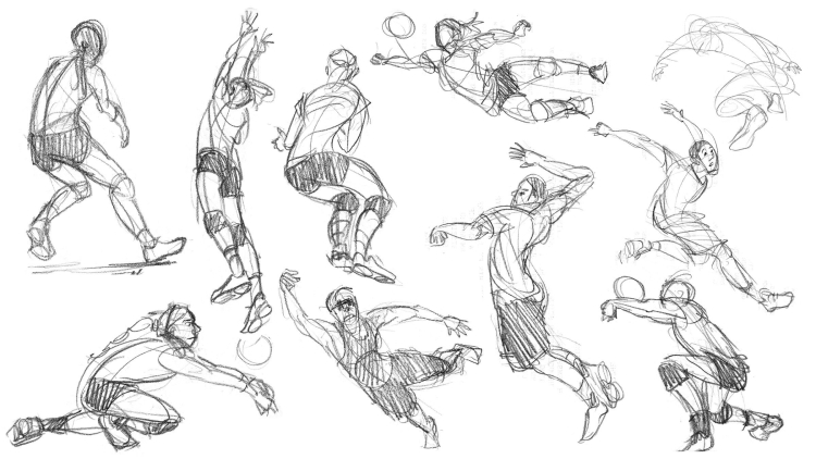 Рисунок спортсмена в движении