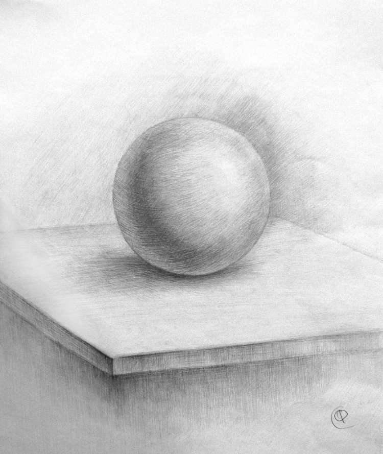Рисунок карандашом круг с тенью