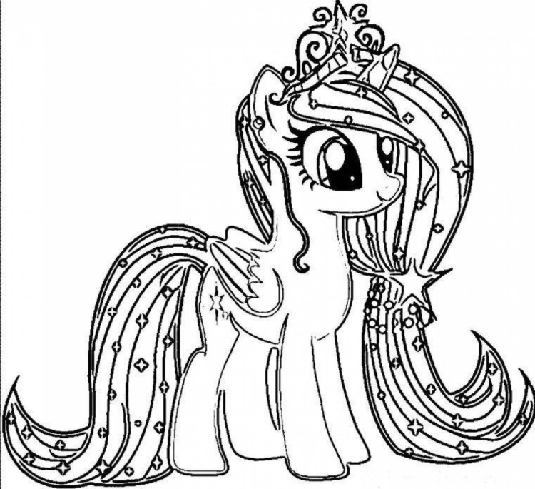 Раскраска My Little Pony в кино вся шестерка пони в сборе