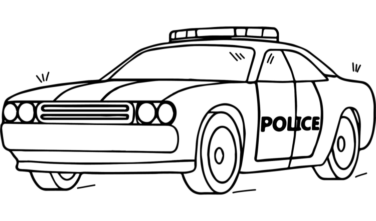 Скачать или распечатать раскраски Полицейские машины