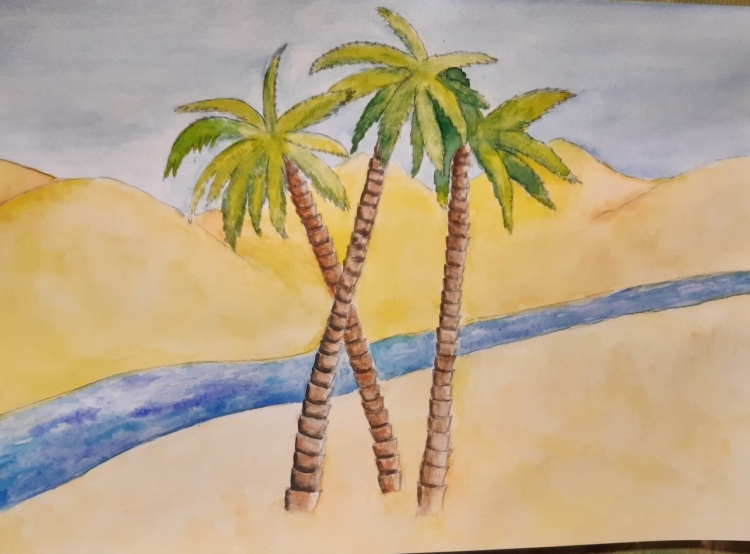 Три пальмы иллюстрация