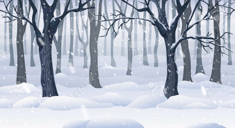 Лес зимний иллюстрация