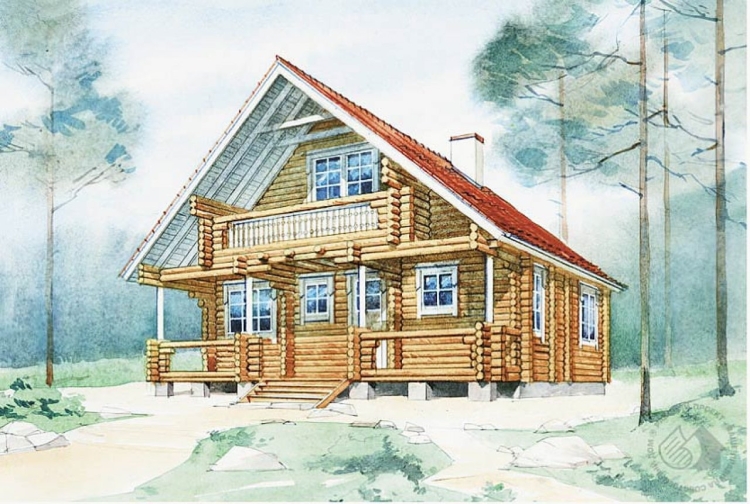 Рисунок деревянного дома
