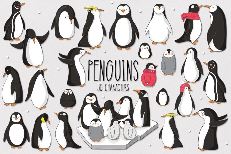 Императорский пингвин рисунок