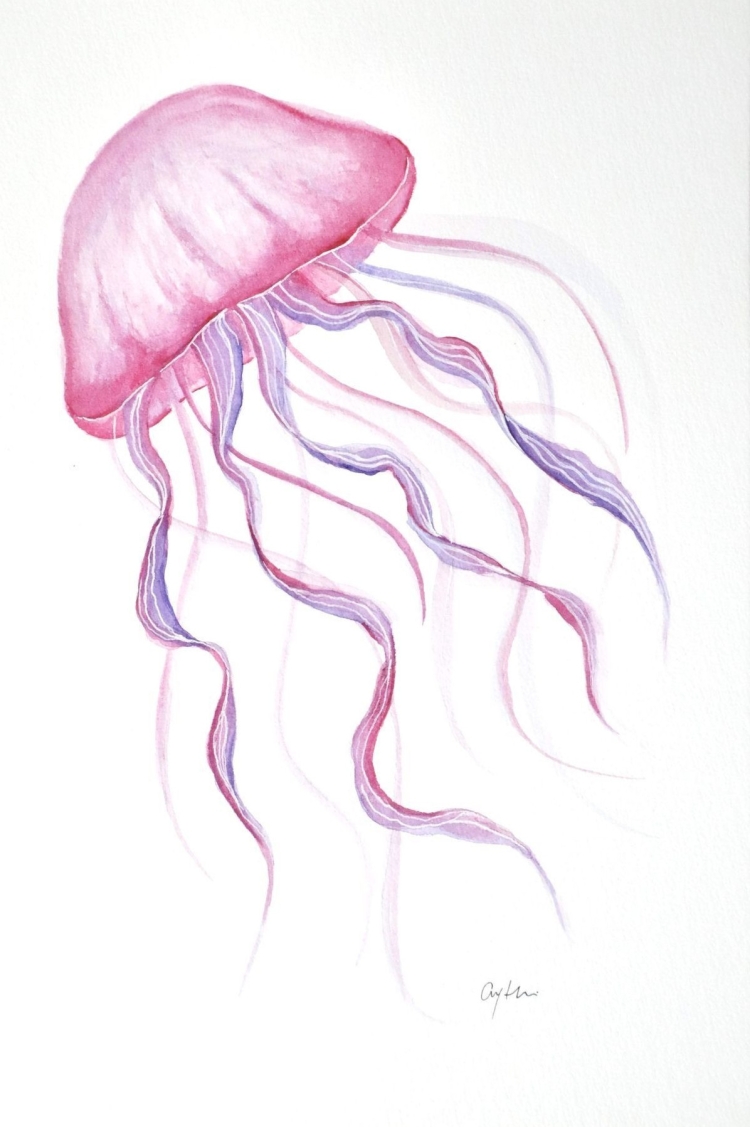 Медуза рисунок легкий
