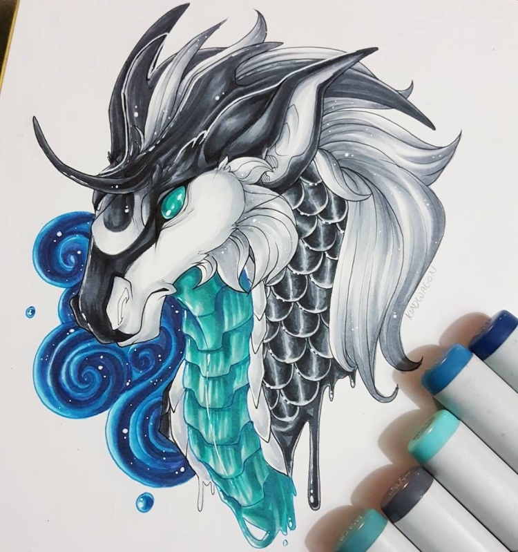Красивый дракон рисунок