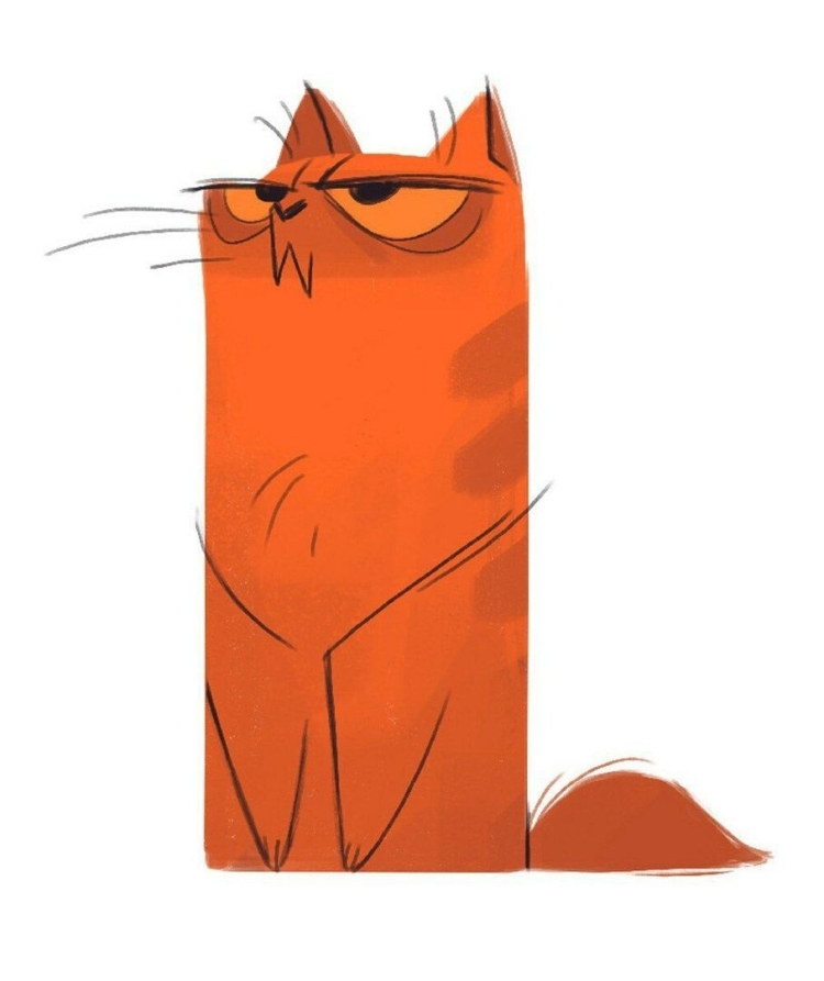 Рыжий котик рисунок