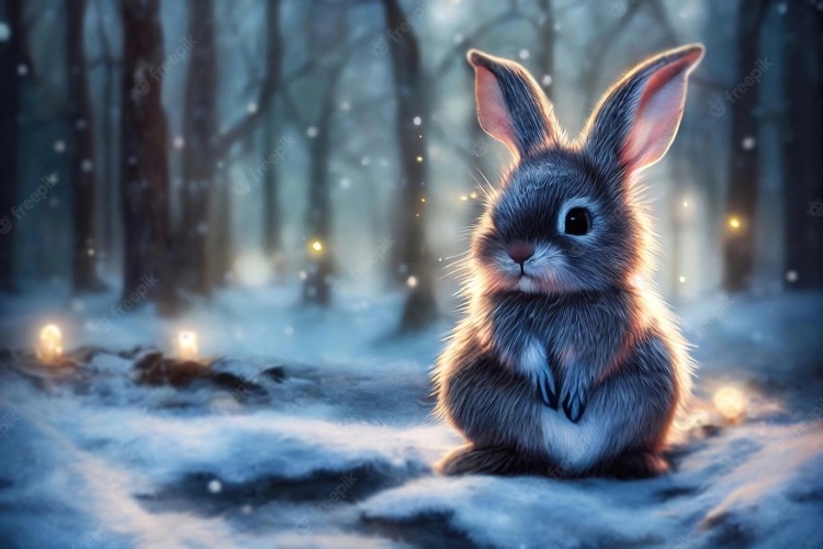 Рождественский кролик рисунок